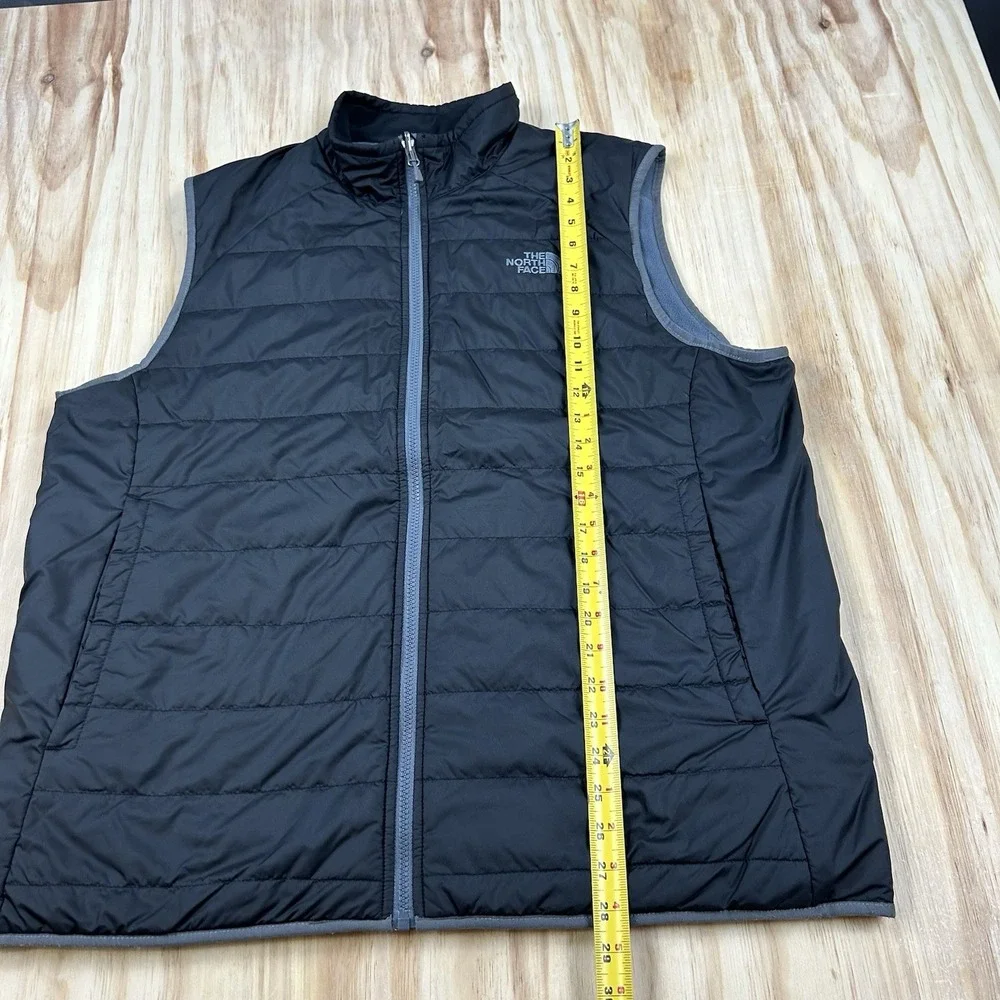 The North Face Men's XL Reversible Quilted Vest Black Gray Outdoor Puffer